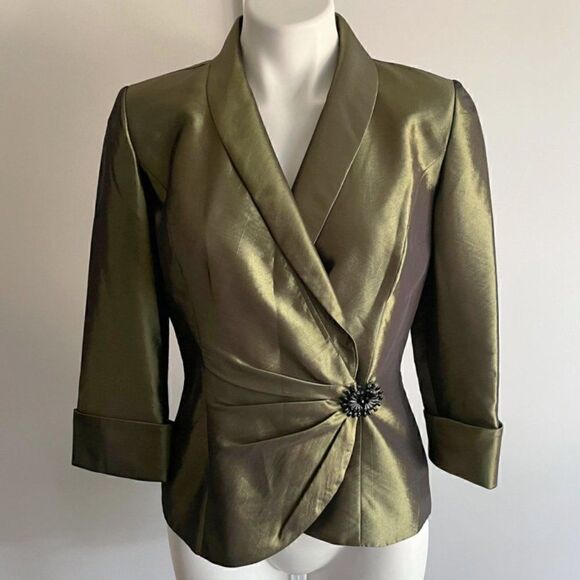 OLIVE GREEN ALEX EVENINGS JACKET, SIZE SMALL NWT - Picture 1 of 10